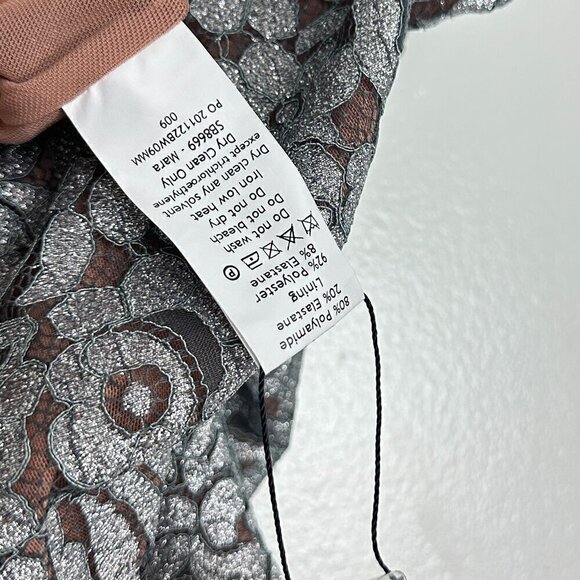 HOUSE OF CB Mara Lace Trousers in Silver Metallic Size Large - Picture 8 of 11